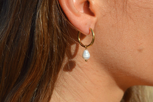 Pearl Hoop earrings